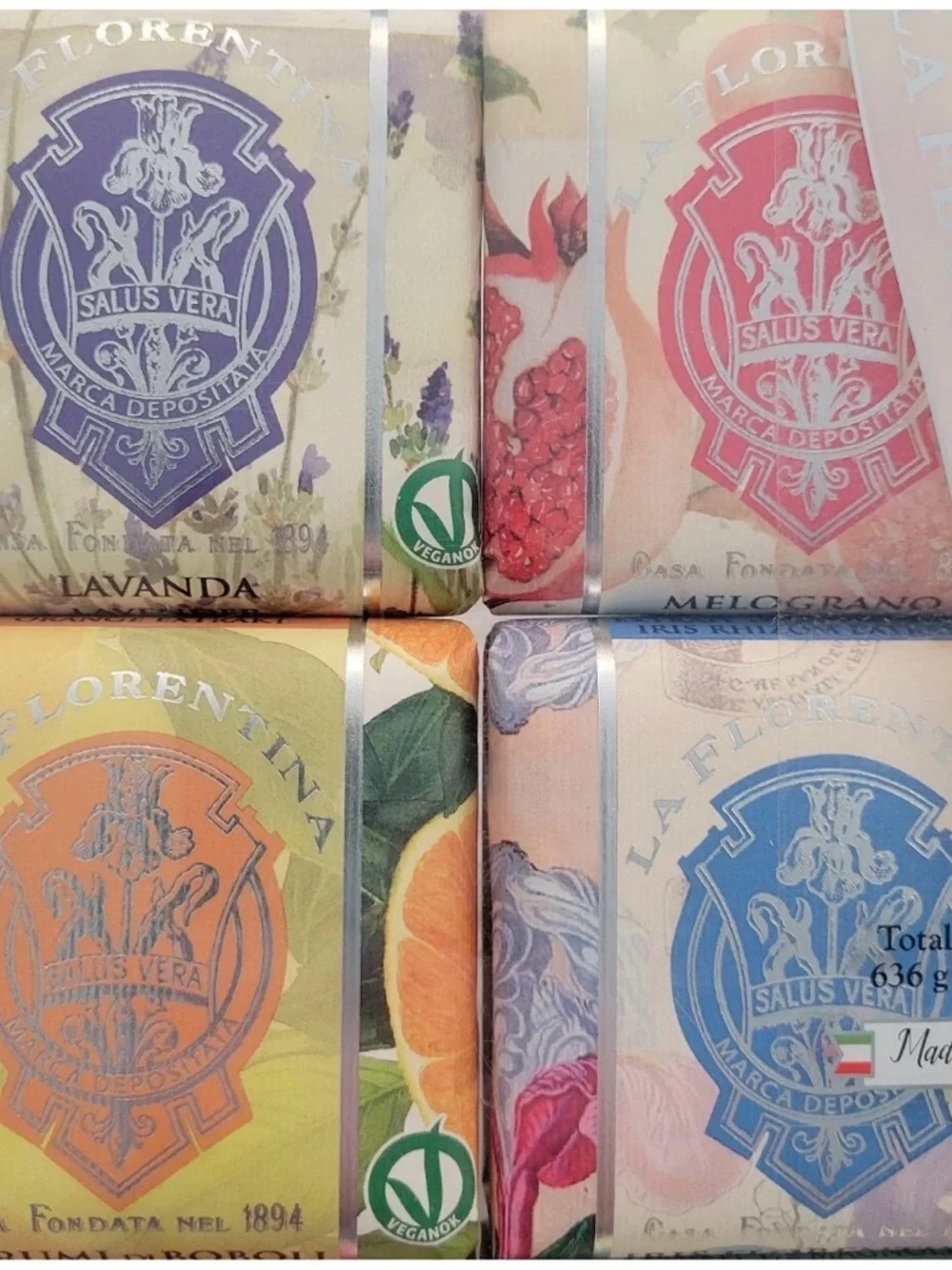 La Florentina Luxury Italian Soap Collection Gift Set 6 x 3.7 Oz Bars Lavender